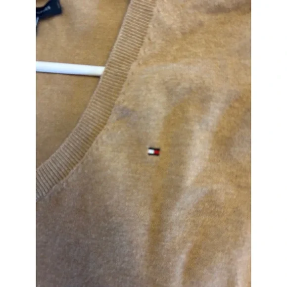 Tommy Hilfiger Brown V-Neck Pima Cotton Women's Jumper Size L - Picture 5 of 8